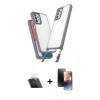 MARSİLYAN™- Galaxy A52 Kılıf Ufuk Klasik - Siyah 3D Antistatik Mat Seramik Nano Ekran Koruyucu + Kamera Lens Koruma Cam - SF