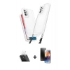 MARSİLYAN™- Galaxy A52 Kılıf Ufuk Klasik - Siyah 3D Antistatik Mat Seramik Nano Ekran Koruyucu + Kamera Lens Koruma Cam - SF