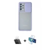 MARSİLYAN™- Galaxy A52 Kılıf Vadi Çizgi - Siyah 3D Antistatik Seramik Nano Ekran Koruyucu + Kamera Lens Koruma Cam - SF