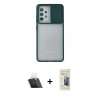 MARSİLYAN™- Galaxy A52 Kılıf Vadi Çizgi - Siyah 6D Mat Seramik Hayalet Nano Ekran Koruyucu + Kamera Lens Koruma Cam - SF