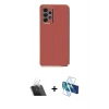 MARSİLYAN™- Galaxy A52 Kılıf Yankı Serisi - Siyah 3D Antistatik Seramik Nano Ekran Koruyucu + Kamera Lens Koruma Cam - SF