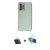 MARSİLYAN™- Galaxy A52 Kılıf Yankı Serisi - Siyah 3D Antistatik Seramik Nano Ekran Koruyucu + Kamera Lens Koruma Cam - SF