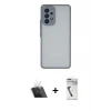 MARSİLYAN™- Galaxy A53 5G Kılıf Ahenk Çizgi Serisi - Şeffaf Uv Polymer Nano Ekran Koruyucu + Şeffaf Kamera Lens Koruma Cam