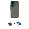MARSİLYAN™- Galaxy A53 5G Kılıf Ahenk Çizgi Serisi - Siyah 3D Antistatik Cam Ekran Koruyucu + Kamera Lens Koruma Cam - SF