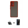 MARSİLYAN™- Galaxy A53 5G Kılıf Ahenk Çizgi Serisi - Siyah 3D Antistatik Hayalet Cam Ekran Koruyucu + Kamera Lens Koruma Cam - SF