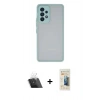 MARSİLYAN™- Galaxy A53 5G Kılıf Ahenk Çizgi Serisi - Siyah 6D Mat Seramik Hayalet Nano Ekran Koruyucu + Kamera Lens Koruma Cam - SF