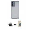 MARSİLYAN™- Galaxy A53 5G Kılıf Ahenk Çizgi Serisi - Siyah 6D Mat Seramik Hayalet Nano Ekran Koruyucu + Kamera Lens Koruma Cam - SF