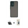 MARSİLYAN™- Galaxy A53 5G Kılıf Ahenk Çizgi Serisi - Siyah 6D Mat Seramik Hayalet Nano Ekran Koruyucu + Kamera Lens Koruma Cam - SF