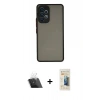 MARSİLYAN™- Galaxy A53 5G Kılıf Ahenk Çizgi Serisi - Siyah 6D Mat Seramik Hayalet Nano Ekran Koruyucu + Kamera Lens Koruma Cam - SF