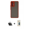 MARSİLYAN™- Galaxy A53 5G Kılıf Ahenk Çizgi Serisi - Siyah 6D Mat Seramik Hayalet Nano Ekran Koruyucu + Kamera Lens Koruma Cam - SF
