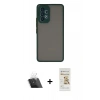 MARSİLYAN™- Galaxy A53 5G Kılıf Ahenk Çizgi Serisi - Siyah Mat Seramik Nano Ekran Koruyucu + Şeffaf Kamera Lens Koruma Cam