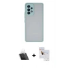 MARSİLYAN™- Galaxy A53 5G Kılıf Ahenk Çizgi Serisi - Siyah Seramik Nano Ekran Koruyucu + Kamera Lens Koruma Cam - SF