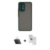 MARSİLYAN™- Galaxy A53 5G Kılıf Ahenk Çizgi Serisi - Siyah Seramik Nano Ekran Koruyucu + Kamera Lens Koruma Cam - SF