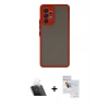 MARSİLYAN™- Galaxy A53 5G Kılıf Ahenk Çizgi Serisi - Siyah Seramik Nano Ekran Koruyucu + Kamera Lens Koruma Cam - SF