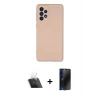 MARSİLYAN™- Galaxy A53 5G Kılıf Ahenk Serisi - Siyah 3D Antistatik Hayalet Cam Ekran Koruyucu + Kamera Lens Koruma Cam - SF