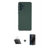 MARSİLYAN™- Galaxy A53 5G Kılıf Ahenk Serisi - Siyah 3D Antistatik Hayalet Cam Ekran Koruyucu + Kamera Lens Koruma Cam - SF