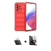 MARSİLYAN™- Galaxy A53 5G Kılıf Atlas Koleksiyonu - Şeffaf Temperli Cam Ekran Koruyucu + Şeffaf Kamera Lens Koruma Cam