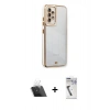 MARSİLYAN™- Galaxy A53 5G Kılıf Çekirdek Klasik Serisi - Şeffaf Uv Polymer Nano Ekran Koruyucu + Şeffaf Kamera Lens Koruma Cam