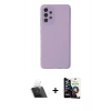 MARSİLYAN™- Galaxy A53 5G Kılıf Çekirdek Modern Serisi - Şeffaf Temperli Cam Ekran Koruyucu + Şeffaf Kamera Lens Koruma Cam