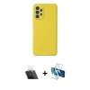 MARSİLYAN™- Galaxy A53 5G Kılıf Çekirdek Modern Serisi - Siyah 3D Antistatik Cam Ekran Koruyucu + Kamera Lens Koruma Cam - SF