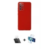 MARSİLYAN™- Galaxy A53 5G Kılıf Çekirdek Modern Serisi - Siyah 3D Antistatik Cam Ekran Koruyucu + Kamera Lens Koruma Cam - SF