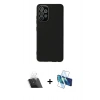 MARSİLYAN™- Galaxy A53 5G Kılıf Çekirdek Modern Serisi - Siyah 3D Antistatik Cam Ekran Koruyucu + Kamera Lens Koruma Cam - SF