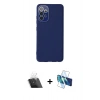 MARSİLYAN™- Galaxy A53 5G Kılıf Çekirdek Modern Serisi - Siyah 3D Antistatik Cam Ekran Koruyucu + Kamera Lens Koruma Cam - SF