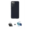 MARSİLYAN™- Galaxy A53 5G Kılıf Çekirdek Modern Serisi - Siyah 3D Antistatik Cam Ekran Koruyucu + Kamera Lens Koruma Cam - SF