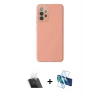 MARSİLYAN™- Galaxy A53 5G Kılıf Çekirdek Modern Serisi - Siyah 3D Antistatik Cam Ekran Koruyucu + Kamera Lens Koruma Cam - SF