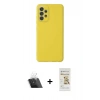 MARSİLYAN™- Galaxy A53 5G Kılıf Çekirdek Modern Serisi - Siyah Mat Seramik Nano Ekran Koruyucu + Kamera Lens Koruma Cam - SF