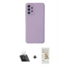 MARSİLYAN™- Galaxy A53 5G Kılıf Çekirdek Modern Serisi - Siyah Mat Seramik Nano Ekran Koruyucu + Kamera Lens Koruma Cam - SF