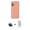MARSİLYAN™- Galaxy A53 5G Kılıf Çekirdek Modern Serisi - Siyah Mat Seramik Nano Ekran Koruyucu + Kamera Lens Koruma Cam - SF