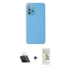 MARSİLYAN™- Galaxy A53 5G Kılıf Çekirdek Modern Serisi - Siyah Mat Seramik Nano Ekran Koruyucu + Kamera Lens Koruma Cam - SF