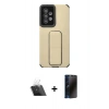 MARSİLYAN™- Galaxy A53 5G Kılıf Çekirdek Yansıma - Siyah 3D Antistatik Hayalet Cam Ekran Koruyucu + Kamera Lens Koruma Cam - SF