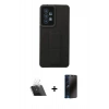 MARSİLYAN™- Galaxy A53 5G Kılıf Çekirdek Yansıma - Siyah 3D Antistatik Hayalet Cam Ekran Koruyucu + Kamera Lens Koruma Cam - SF