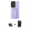 MARSİLYAN™- Galaxy A53 5G Kılıf Çekirdek Yansıma - Siyah 3D Antistatik Hayalet Cam Ekran Koruyucu + Kamera Lens Koruma Cam - SF