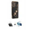 MARSİLYAN™- Galaxy A53 5G Kılıf Nova Işık Prime - Siyah 3D Antistatik Cam Ekran Koruyucu + Kamera Lens Koruma Cam - SF
