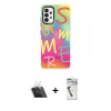 MARSİLYAN™- Galaxy A53 5G Kılıf Siluet Çizgi Koleksiyonu - Şeffaf Uv Polymer Nano Ekran Koruyucu + Kamera Lens Koruma Cam - SF