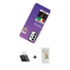 MARSİLYAN™- Galaxy A53 5G Kılıf Siluet Çizgi Koleksiyonu - Siyah Mat Seramik Nano Ekran Koruyucu + Kamera Lens Koruma Cam - SF
