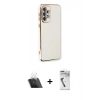 MARSİLYAN™- Galaxy A53 5G Kılıf Yankı Serisi - Şeffaf Uv Polymer Nano Ekran Koruyucu + Kamera Lens Koruma Cam - SF