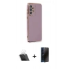 MARSİLYAN™- Galaxy A53 5G Kılıf Yankı Serisi - Siyah 3D Antistatik Hayalet Cam Ekran Koruyucu + Kamera Lens Koruma Cam - SF