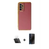 MARSİLYAN™- Galaxy A53 5G Kılıf Yankı Serisi - Siyah 3D Antistatik Hayalet Cam Ekran Koruyucu + Kamera Lens Koruma Cam - SF