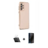 MARSİLYAN™- Galaxy A53 5G Kılıf Yankı Serisi - Siyah 3D Antistatik Hayalet Cam Ekran Koruyucu + Kamera Lens Koruma Cam - SF