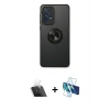 MARSİLYAN™- Galaxy A53 5G Kılıf Yörünge Çizgi - Siyah 3D Antistatik Cam Ekran Koruyucu + Kamera Lens Koruma Cam - SF