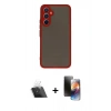 MARSİLYAN™- Galaxy A54 5G Kılıf Ahenk Çizgi Serisi - Siyah 3D Antistatik Mat Seramik Nano Ekran Koruyucu + Kamera Lens Koruma Cam - SF