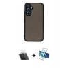 MARSİLYAN™- Galaxy A54 5G Kılıf Ahenk Çizgi Serisi - Siyah 3D Antistatik Seramik Nano Ekran Koruyucu + Kamera Lens Koruma Cam - SF