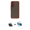 MARSİLYAN™- Galaxy A54 5G Kılıf Ahenk Çizgi Serisi - Siyah 3D Antistatik Seramik Nano Ekran Koruyucu + Kamera Lens Koruma Cam - SF