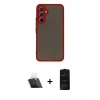 MARSİLYAN™- Galaxy A54 5G Kılıf Ahenk Çizgi Serisi - Siyah 6D Antistatik Mat Seramik Hayalet Nano Ekran Koruyucu + Kamera Lens Koruma Cam - SF