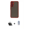 MARSİLYAN™- Galaxy A54 5G Kılıf Ahenk Çizgi Serisi - Siyah Joko Magic 5D Cam + Şeffaf Kamera Lens Koruma Cam