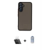 MARSİLYAN™- Galaxy A54 5G Kılıf Ahenk Çizgi Serisi - Siyah Joko Magic 5D Cam + Şeffaf Kamera Lens Koruma Cam